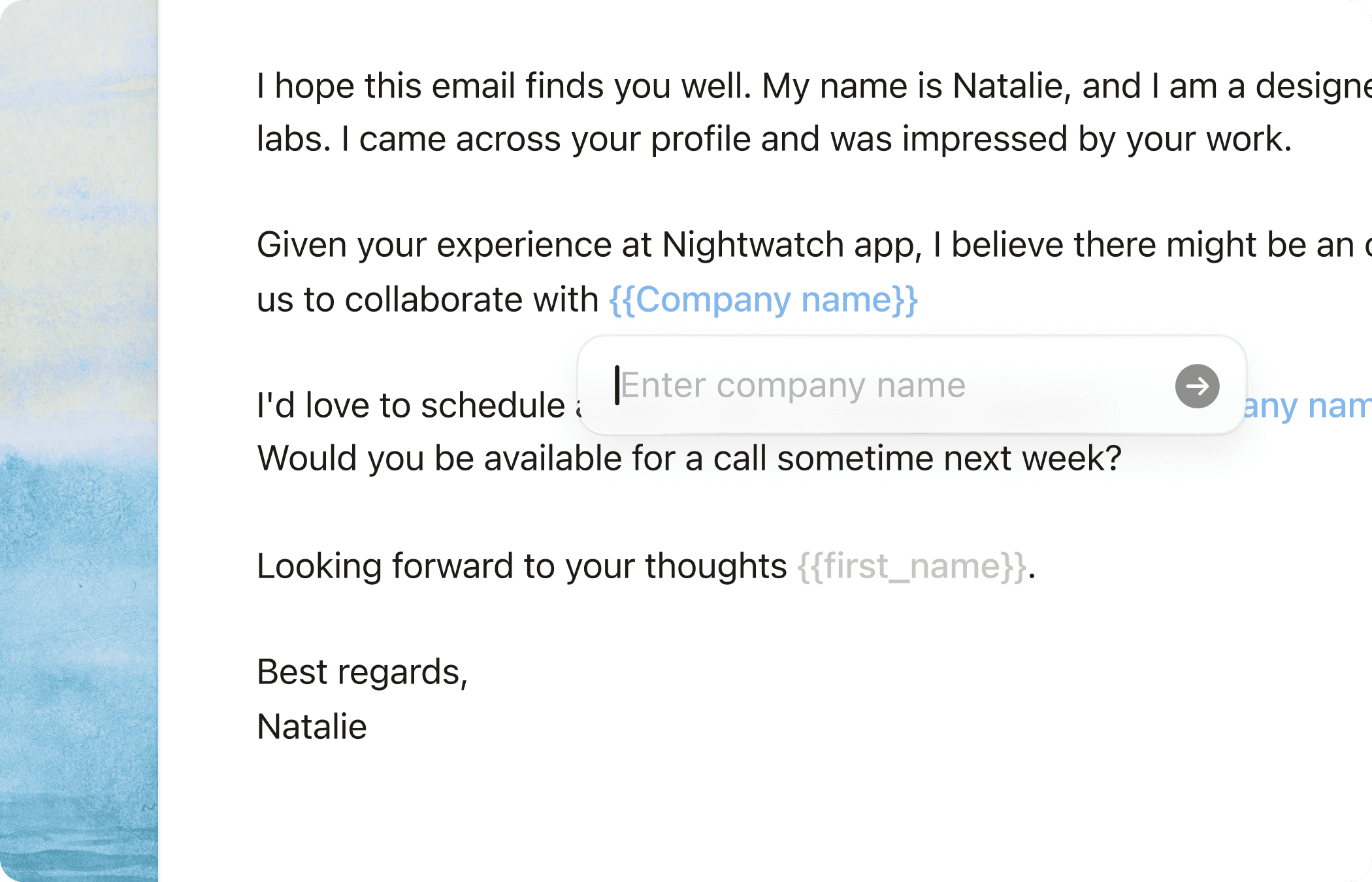 Snippets with variables