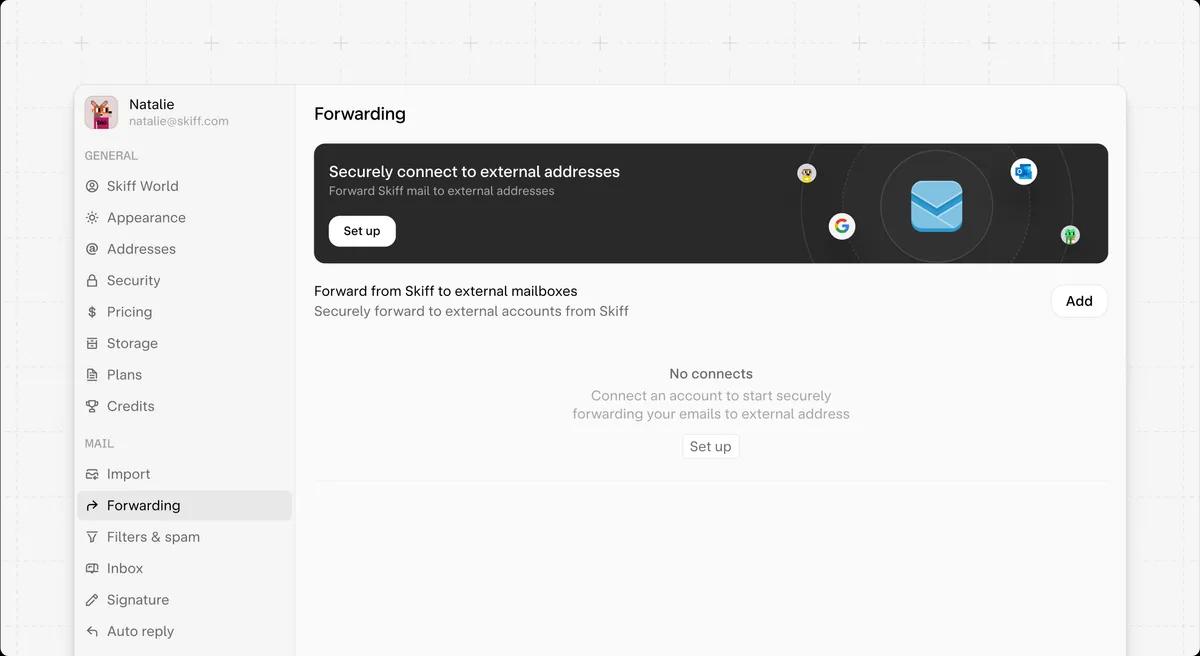 Skiff Mail interface